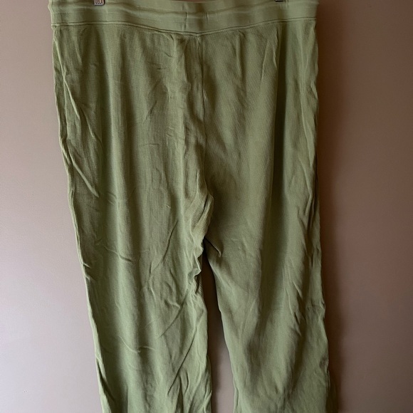 MATE The Label Pants Green Waffle Wide-Leg Crop Pant Organic Cotton 1X - Picture 5 of 10